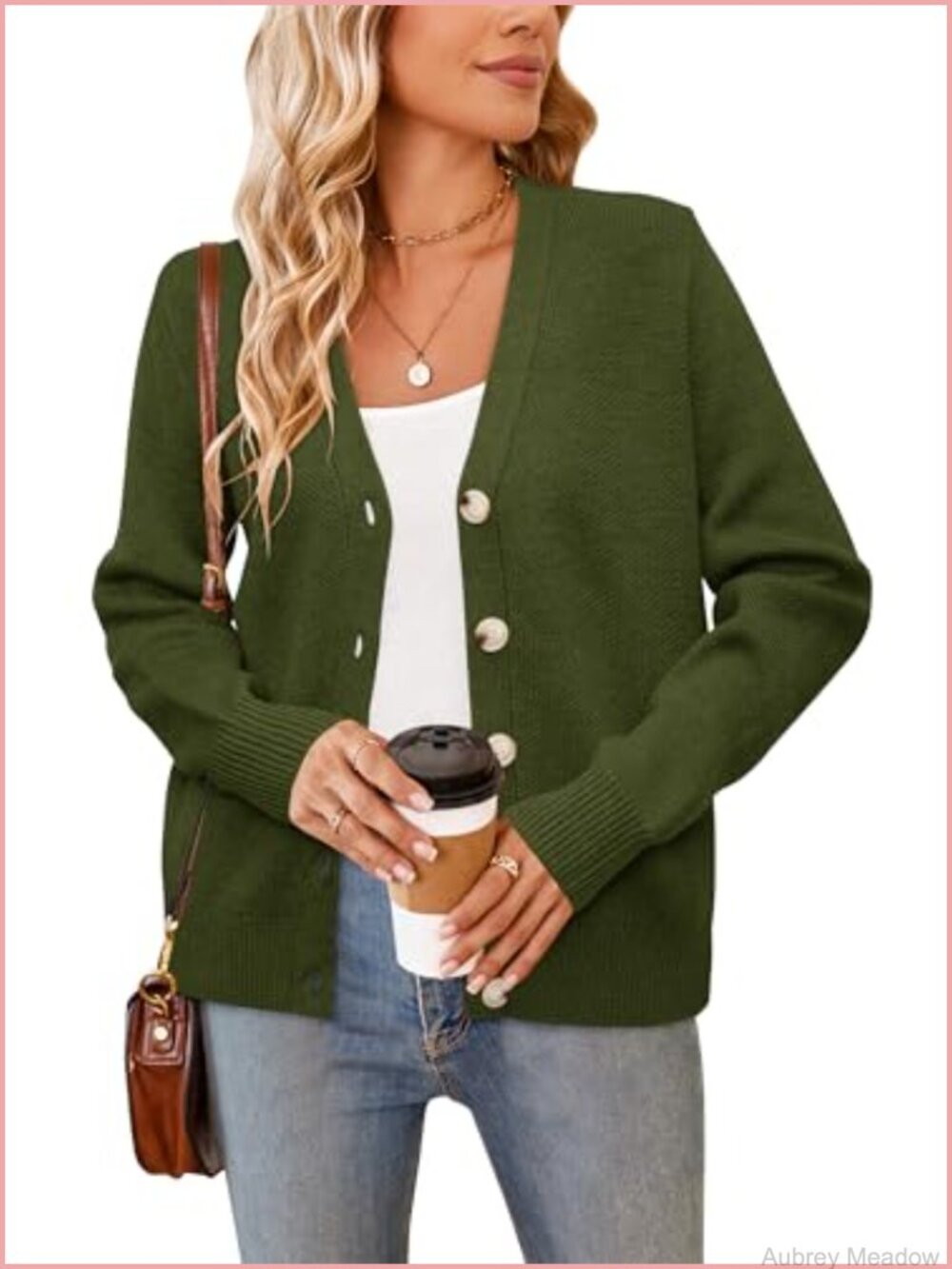 Womens Wool Blend Cardigan Sweater Button Down Long Sleeve Knit